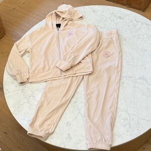 Converse Light Pink Velour Hoodie Set